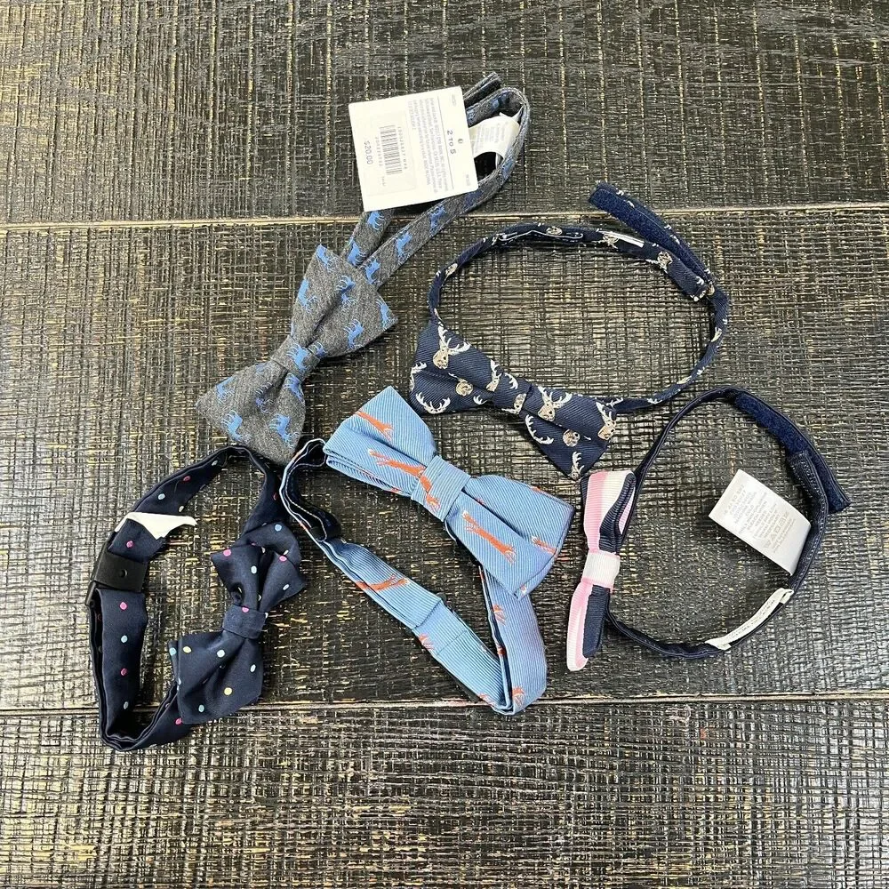 Janie & Jacks Adjustable Bow Ties 5 Designs Blue Collection For Kids